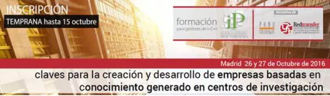 Curso para la creación y desarrollo de empresas basadas en conocimiento generado en centros de investigación