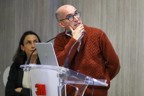 Joseba San Martín de FECYT durante su intervención