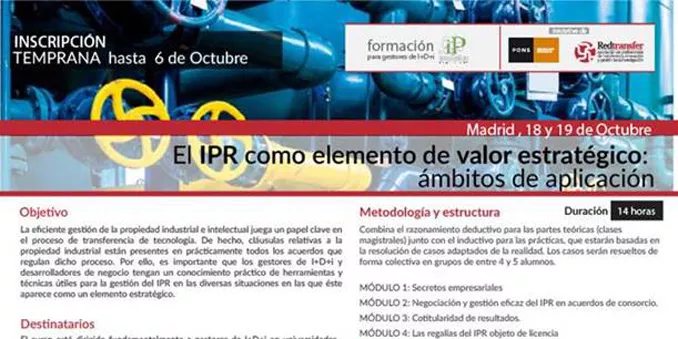 Curso: “El IPR como elemento de valor estratégico: ámbitos de aplicación”